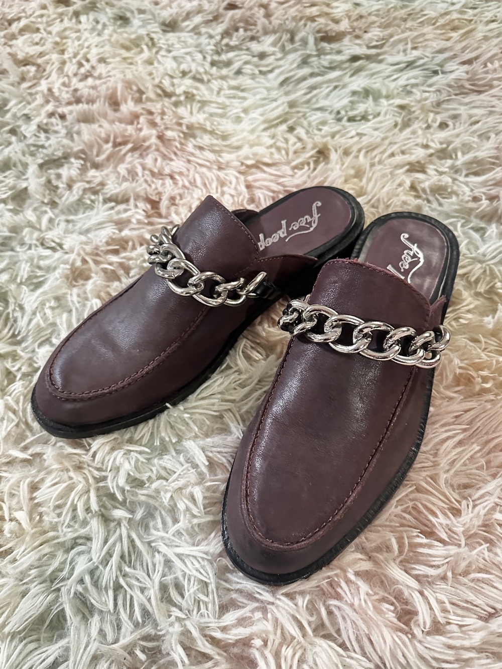 New Free People Vida Mule in Fig/Purple Size 37.5 - Picture 2 of 8